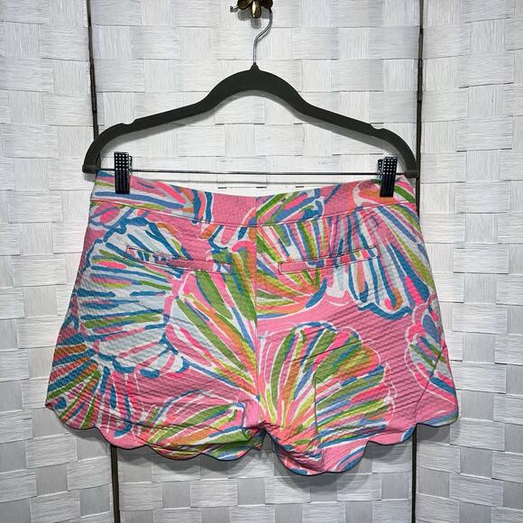 Lilly Pulitzer Womens Buttercup Floral Tropical Scallop Shorts Size 2 Preppy - Picture 7 of 9